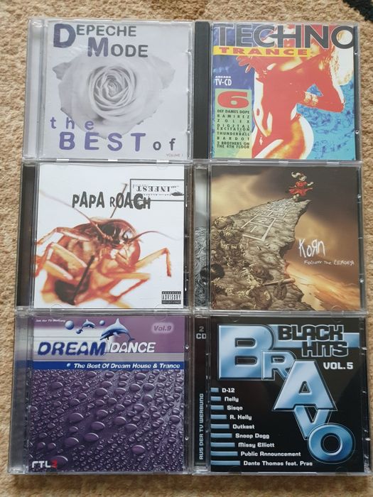 CD Korn, Papa Roach, Depeche Mode, Dream dance, Bravo  hits.