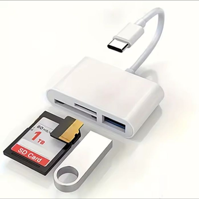 ADAPTER OTG Czytnik Kart Pamięci USB-C 3w1 SD TF USB