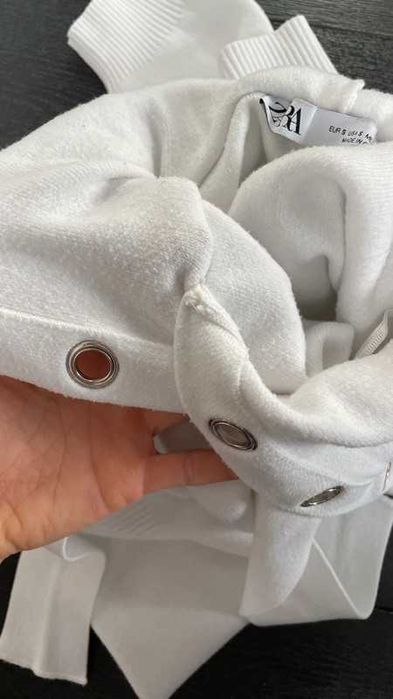 Bluza crop top biała ZARA S