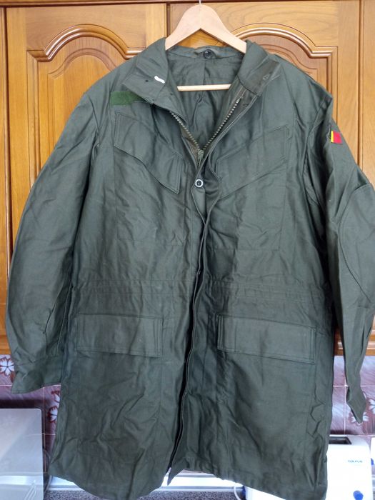 Casaco militar antigo M64 Exército Belga vintage verde tropa OD