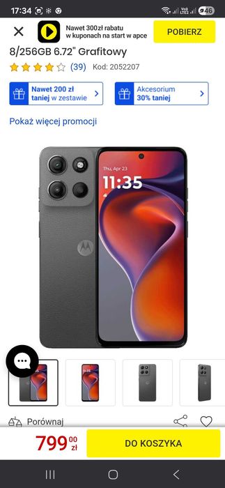 Motorola G15 POWER uszkodzony.