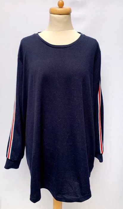 Bluza Bluzka Granatowa Lampasy XL Zizzi Oversize