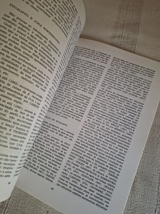 Seminário O Eucalipto, a Água e o Solo, livro de  1 9 8 6