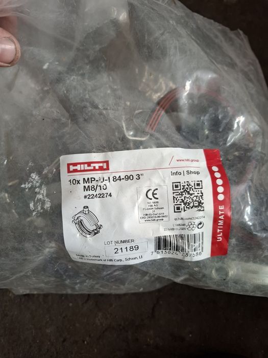 Sprzedam opaski do rur hilti 21-25 . 47-52.84-90 1/2