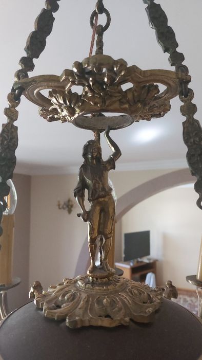 Żyrandol mosiężny, mosiądz,  kinkiet mosiężny