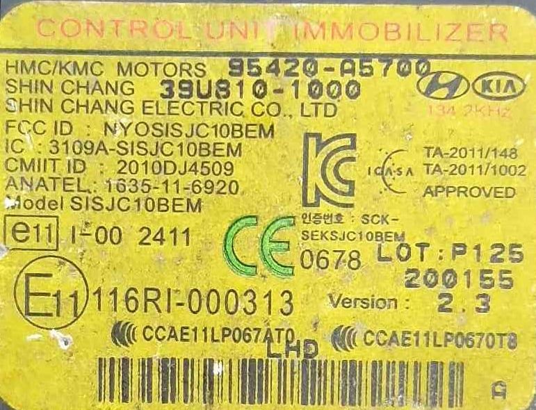 Centralina Ignição (imobilizador) 95420A5700 - HYUNDAI i30