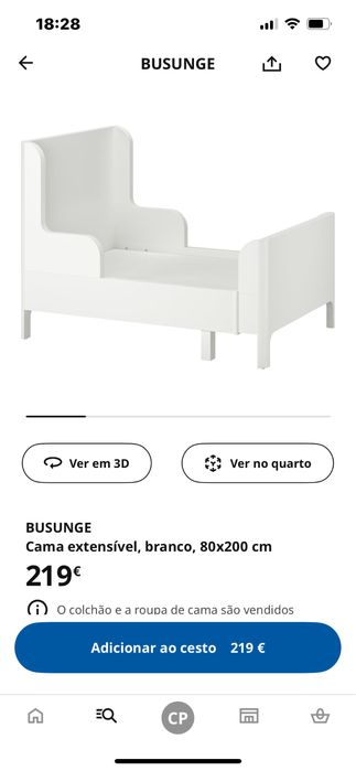 Cama solteiro Ikea modelo “Busunge”