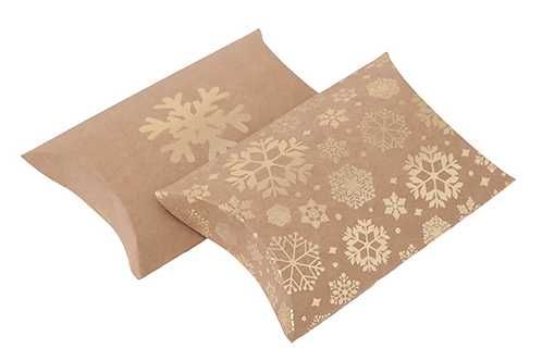 Pudełka składane pillow box "śnieżynki" 1opak./2szt.