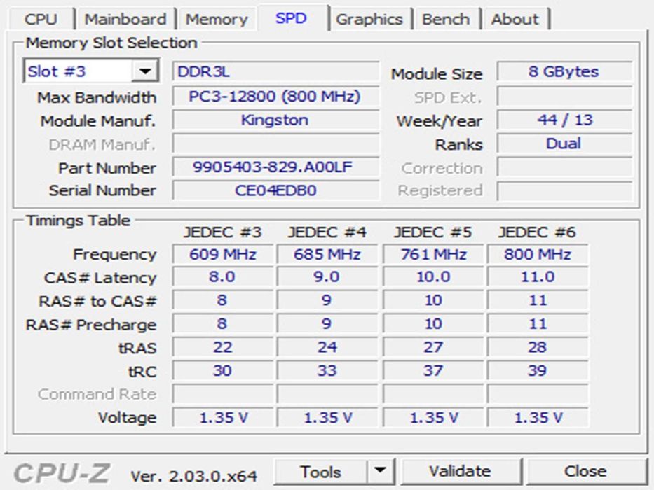 DDR3 8GB KingSton 12800 L -Komputer
