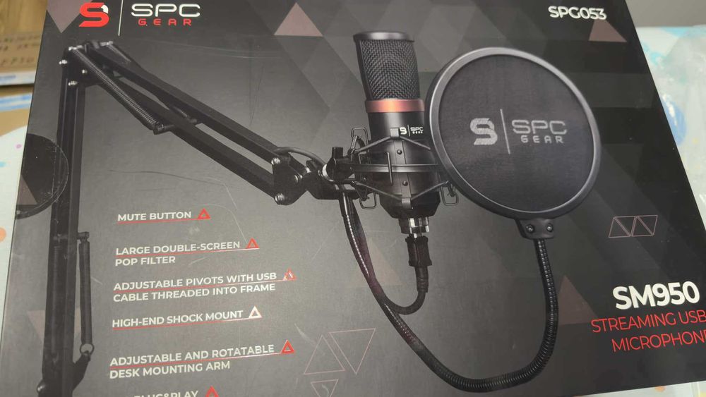 Mikrofon SPC GEAR SM950, GAMINGOWY, Gotowy Zestaw