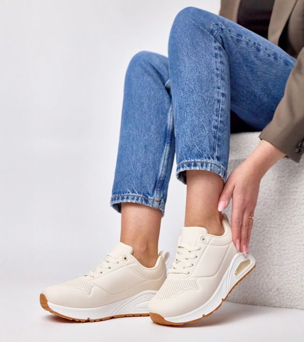 Beżowe sneakersy na grubej podeszwie Sylvie