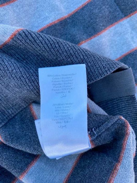 Sweter męski w pasy Camel Active S wool wełna szary style