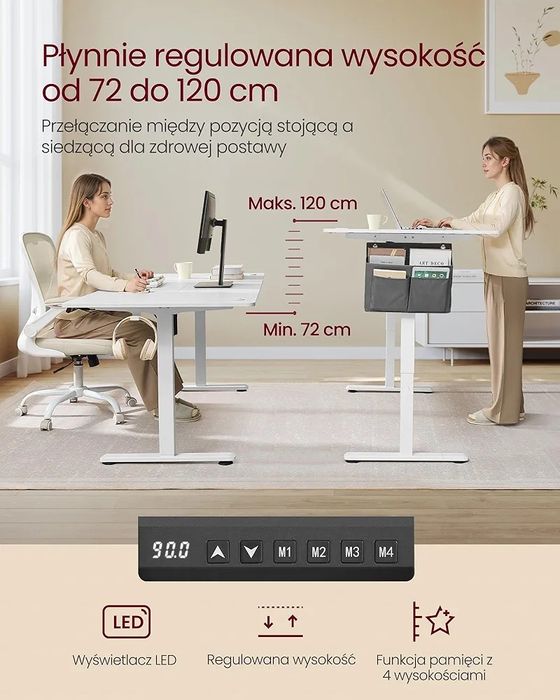 Biurko elektrycznie regulowane gemingowe