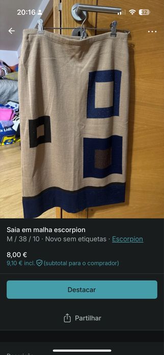 Saia malha em com elastano