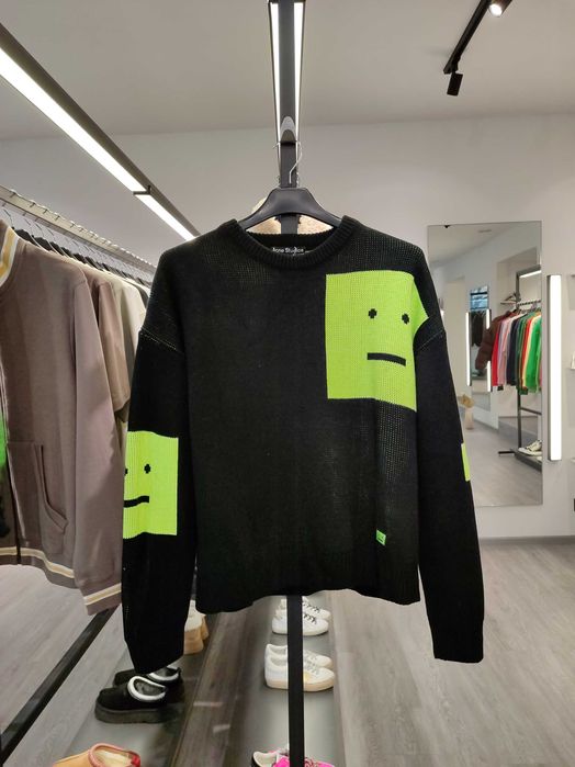 Светр Acne Studios Animation Pop Face Crewneck Sweater Black Green