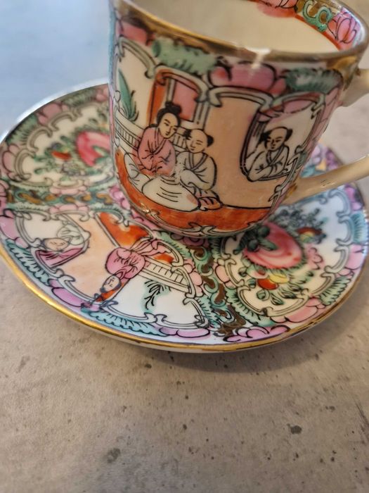 Chavena de café chinesa da família Rosa original