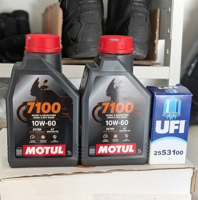Kit Revisão Moto Guzzi — Motul 7100 10W-60 (2L) + Filtro UFI 2553100 + Bel-Ray 85W-140