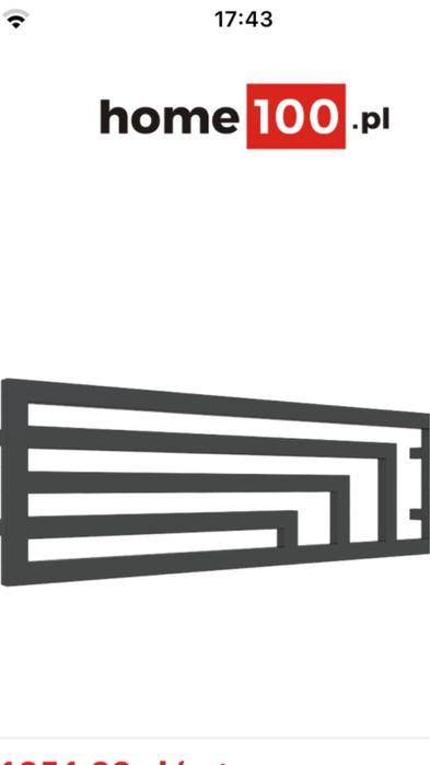 Grzejnik łazienkowy czarnyTerma ANGUS H poziomy