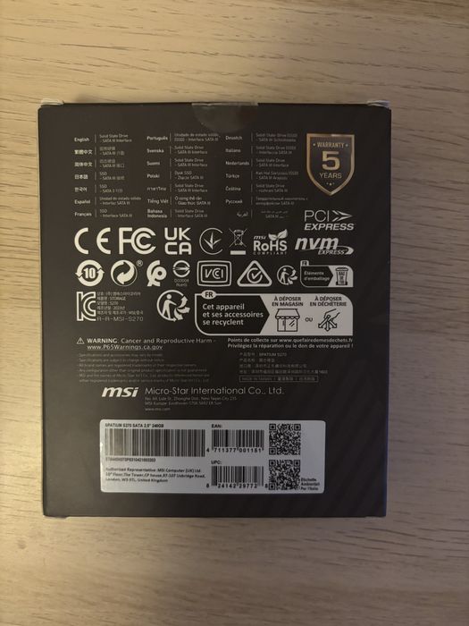 SSD MSI Spatium S270 240GB SATA 2.5