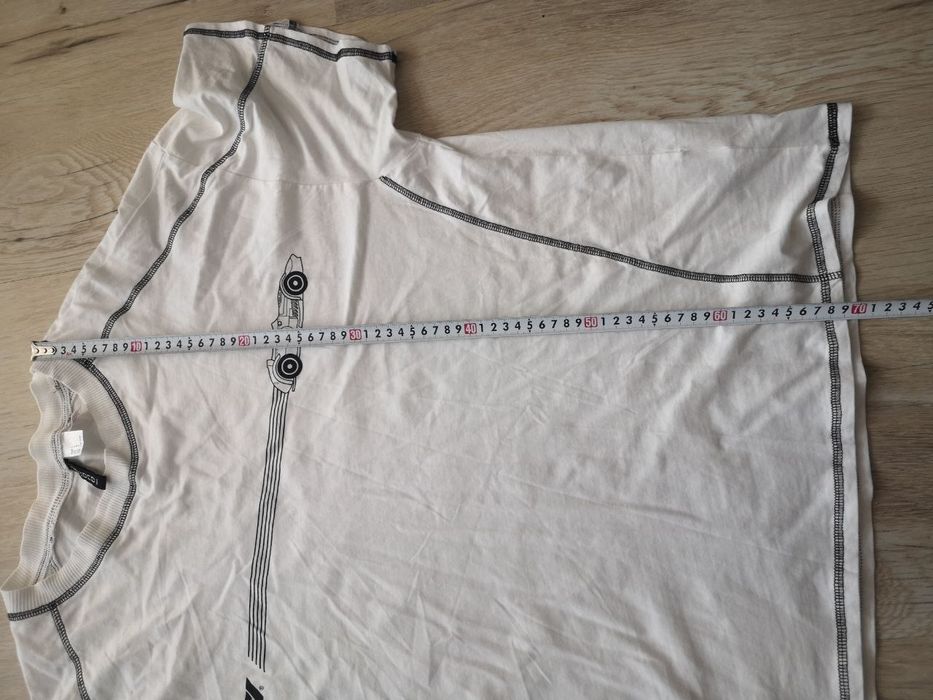 Koszulka damska biała oversize H&M Formula 1 rozmiar L