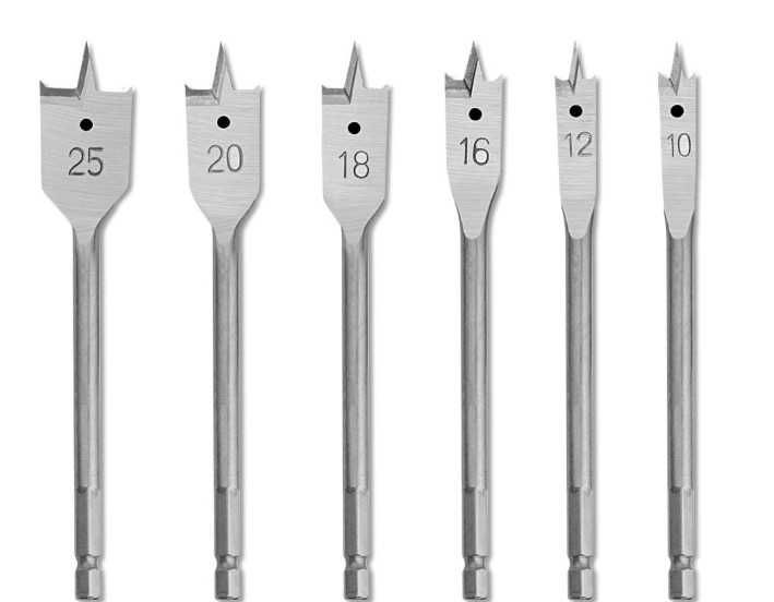 Wiertła do drewna łopatkowe 10-25mm 6 sztuk GUNPLA