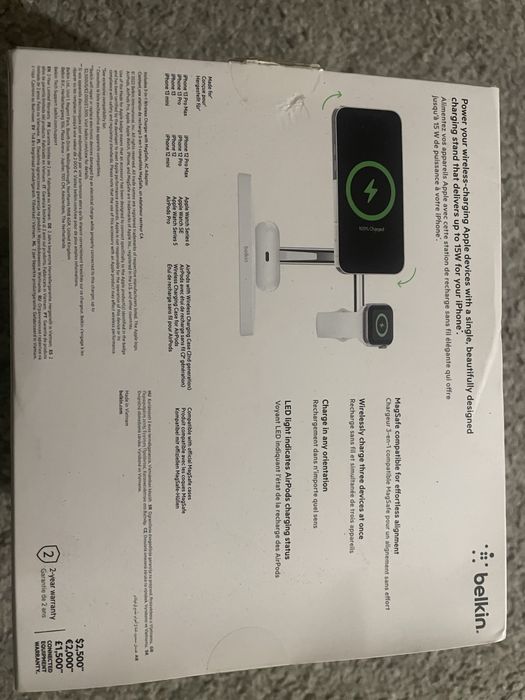 Carregador sem fios Belkin 3-in-1 Wireless Charger with MagSafe