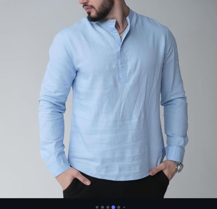Чоловіча сорочка з натурального льону роміру М