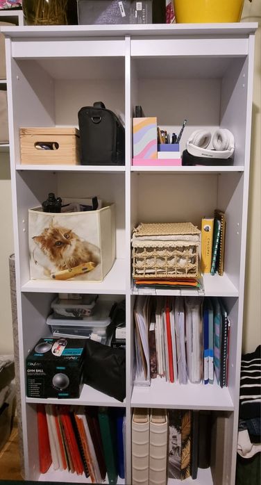 Regał biurowy 8 półek, biały - 180 cm