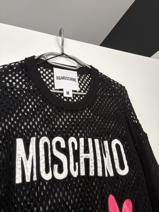 Sukienka siateczkowa wełniana Moschino czarna M