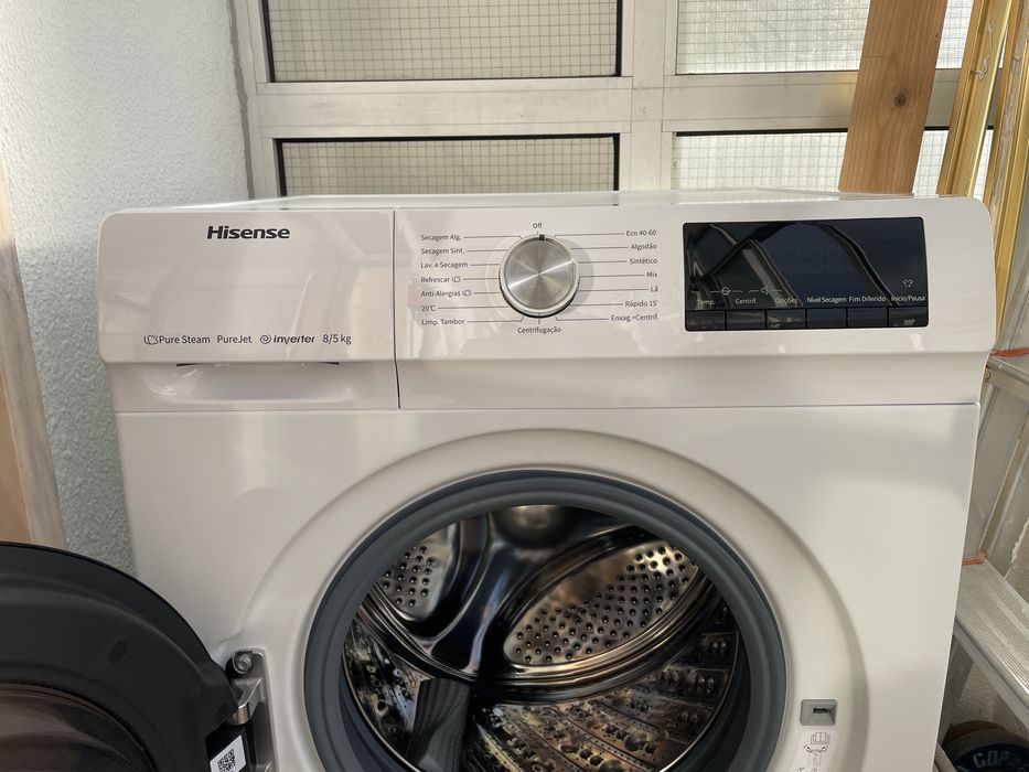 Máquina de Lavar e Secar Hisense – 8kg / 5kg – Como Nova