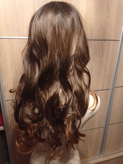 Peruka fale loki kasztanowy brąz. Długość 60cm, okazja!!!