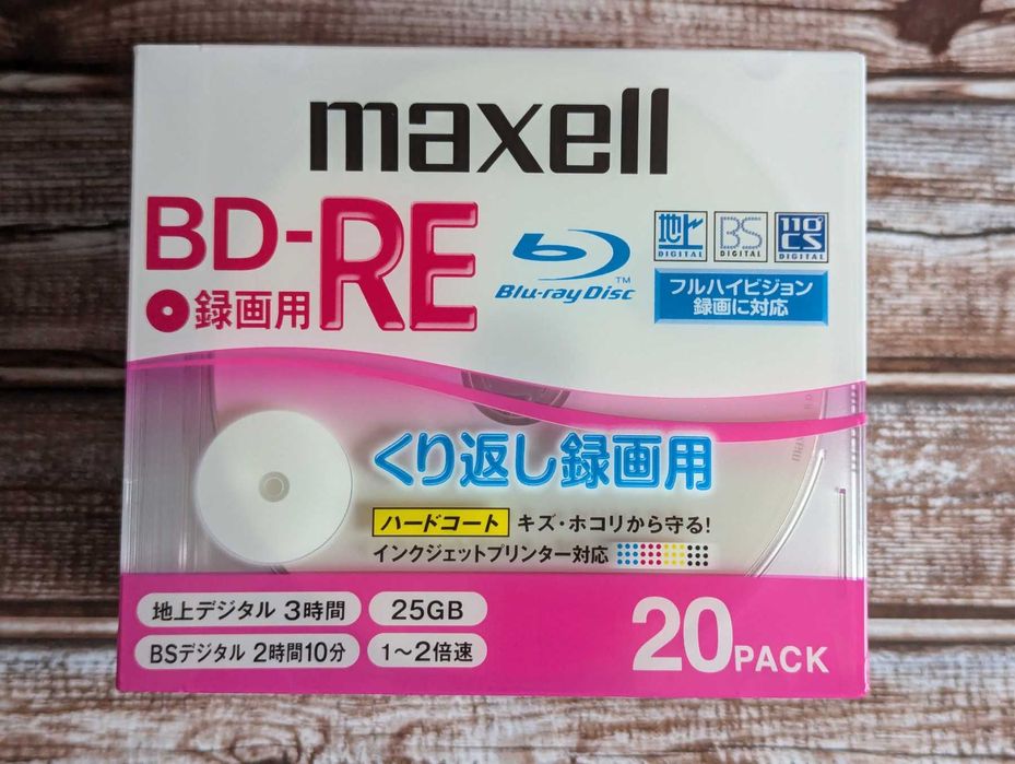 Диски Blu-Ray Maxell BD-RE 25GB, Slim Case, Printable, Taiwan