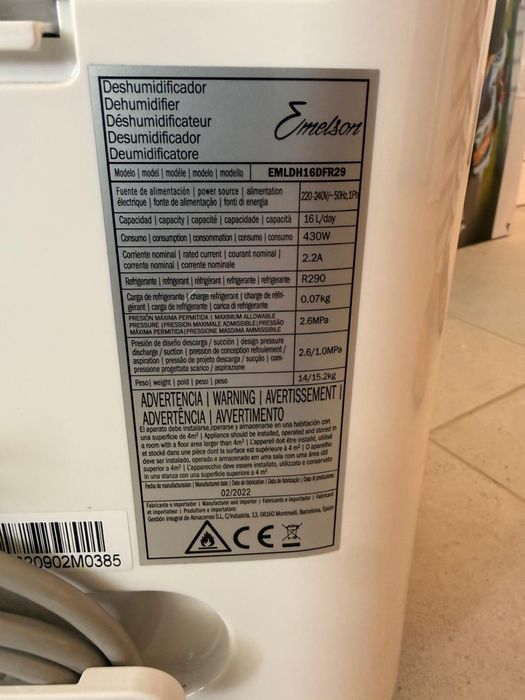 Vendo desumidificador emelson