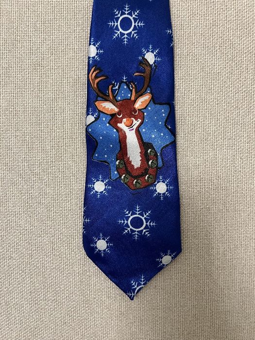 Галстук / краватка новорічна / музична різдвяна з оленем