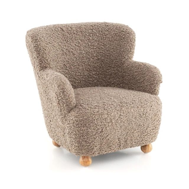 Fotel dziecięcy z podłokietnikami misiek brąz