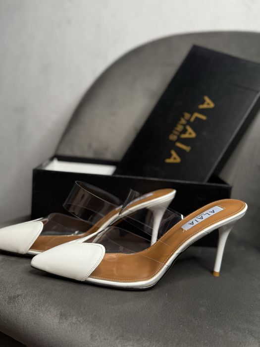 Туфлі алая серденько alaia на каблуці мюлі жіночі лодочки