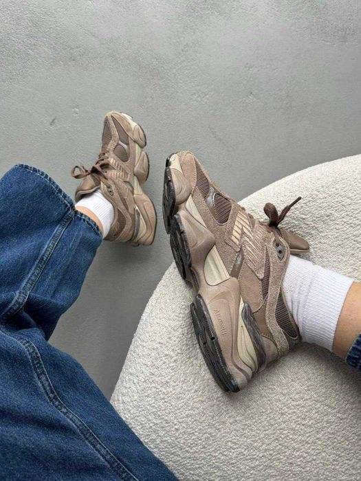 Кроссовки New Balance 9060 Baby Beige Brown/Кросівки Жіночі Нью Беланс