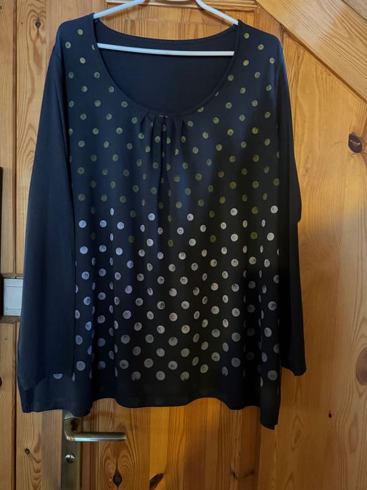 Bluzka granatowa w kropki, rozm. XL