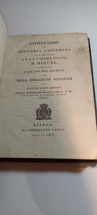 Compendio de Historia Universal - Antonio Leite Ribeiro  (1823)