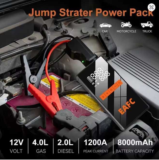 Urządzenie Rozruchowe Jump Starter Booster Z Kompresorem