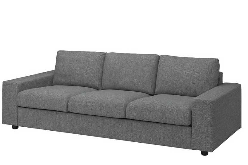 Sofá 3 lugares, c/braços largos cinzento VIMLE