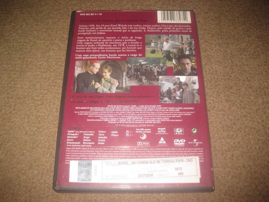 DVD "Karol: Um Homem Que Se Tornou Papa" de Giacomo Battiato
