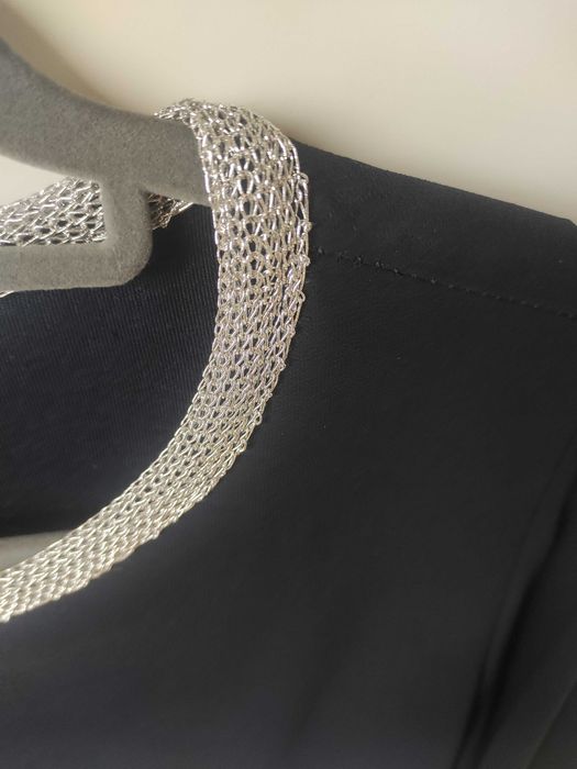 Nowa elegancka bluzka damska 36 S 38 M granatowa mgiełka