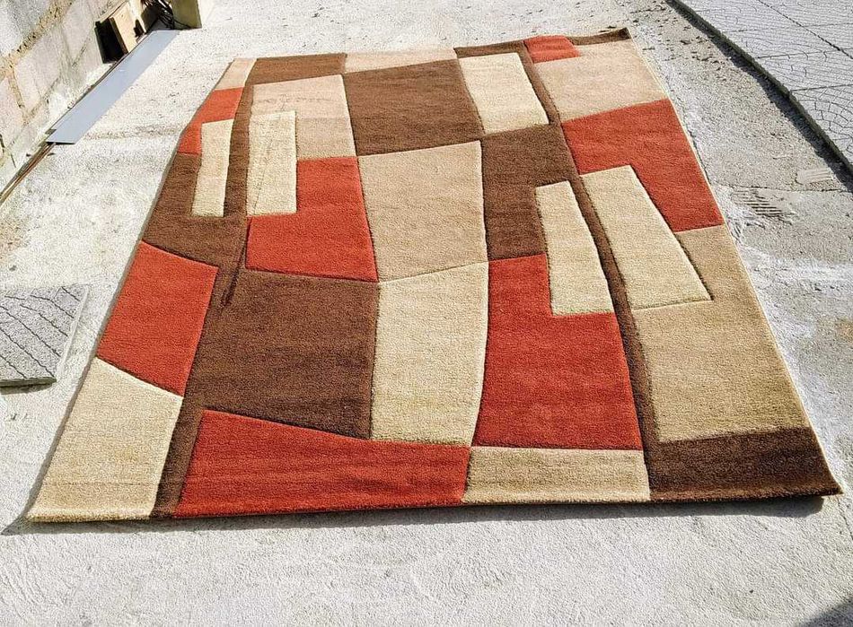 Carpete tons laranja bege e castanho 200*290
