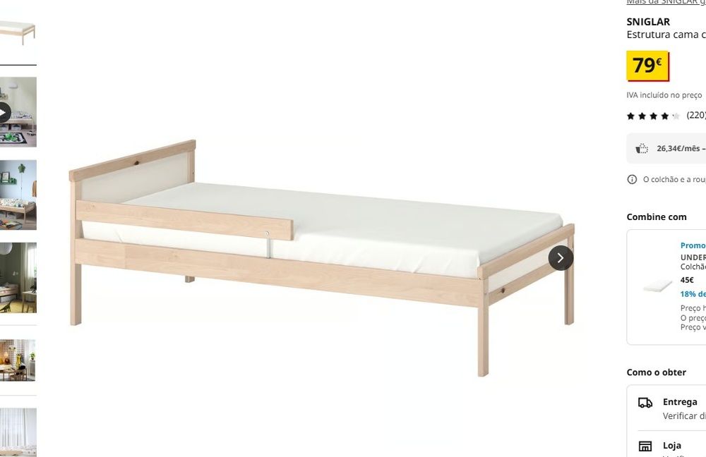 Cama e colchão IKEA Sniglar