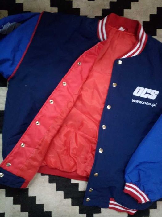 Nowa kurtka bejsbolówka bomberka granatowa czerwona sportowa L XL