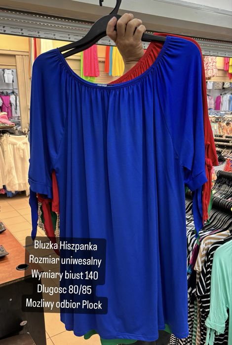 Bluzka hiszpanka chabrowa biust 140 niebiesks