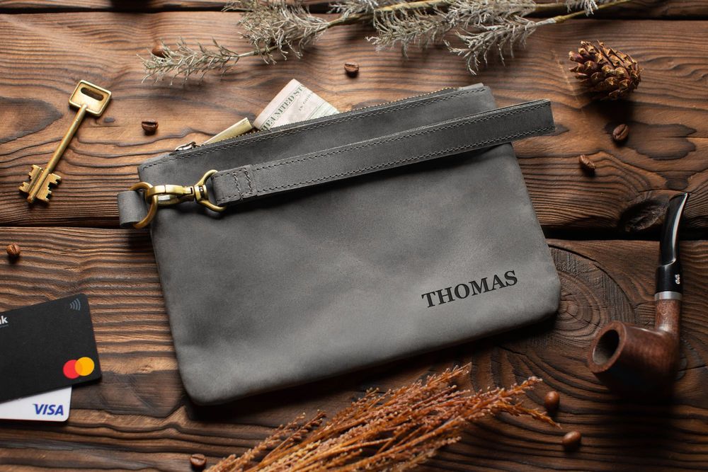 Кожаный Клатч Косметичка Кошелек Сумка Переноска Натуральний Аксесуар