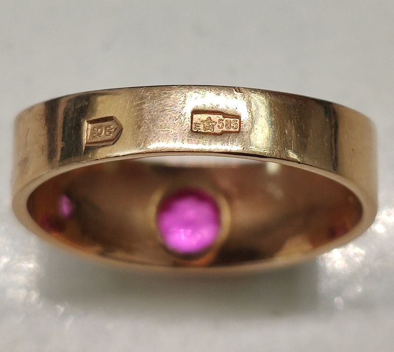 Кольцо золотое советское р18.5, вес 4.53