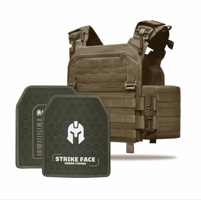 Бронежилет 6КЛАС, Комплект - керамічні плити SPECPROM 6кл, плитоноска.